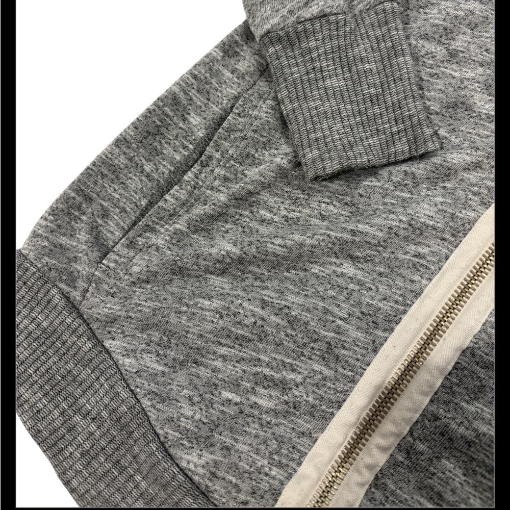 NSF Heather Gray Zip Hoodie Petite Small Made USA Minimalist Luxe Athleisure - Picture 8 of 10